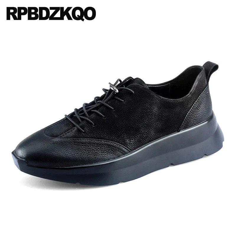Piste De Nouvelle Décontracté Noir Marque Spéciale Mode Mâle Offre Creepers Européenne Cuir Chaussures À VéritableHomme Lacets Luxe 2018 zVpLqUMGjS