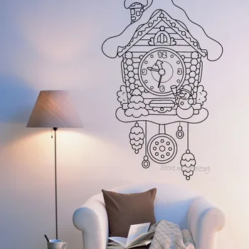 동화 뻐꾸기-시계 벽 비닐 벽 스티커 아이 침실 벽화 로맨틱 아기 보육 벽 데칼 현대 포스터 LA525