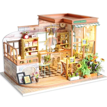 

Dollhouse DIY Wooden 3D doll Houses Assemble Miniature Doll House Furniture Kit Led Toys for Children Birthday Gift
