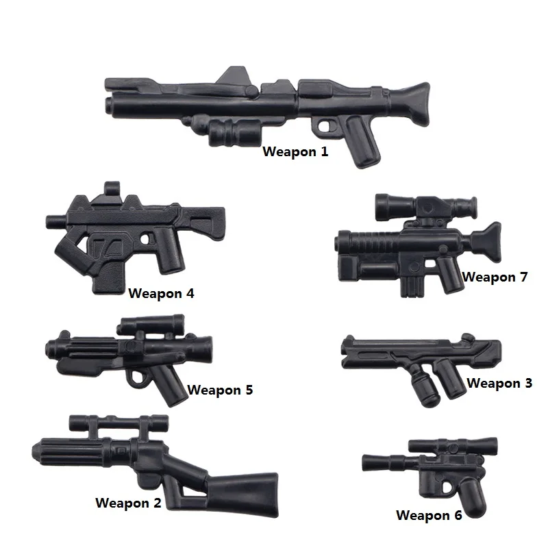 DIY пистолет Swot полицейский солдат Mlitary серии бластер пистолет оружие пакет E-11 DL-44 оружие строительные блоки кирпичные игрушки подарок - Цвет: 7Weapon3lots