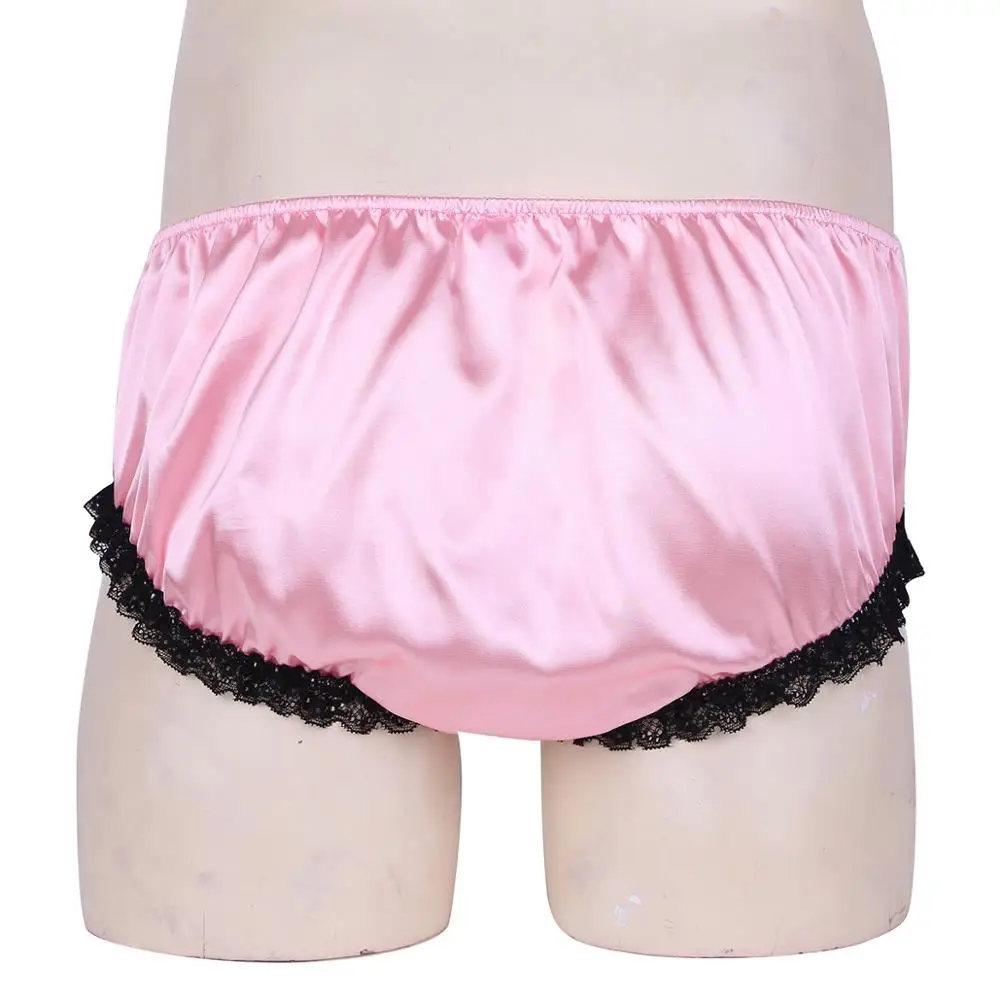 Mens Lingerie Sissy Crossdresser Panties Shiny Erotic Gay Underwear Floral Lace Satin Boxers Shorts G-String Sexy Briefs mens underwear