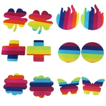 10 комплектов, радужная паста, комплект для груди, LGBT, бюстгальтер, клей, эротическое белье, наклейки на соски, молочная паста для сексуальных женщин, девушек