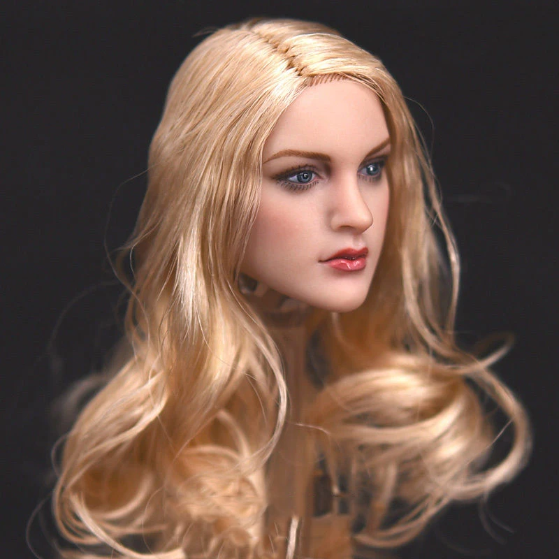 

KT007 1/6 Scale Long Hair Head Model Sculpt Fit for 12" Female Phicen Body Action Figure Accessories