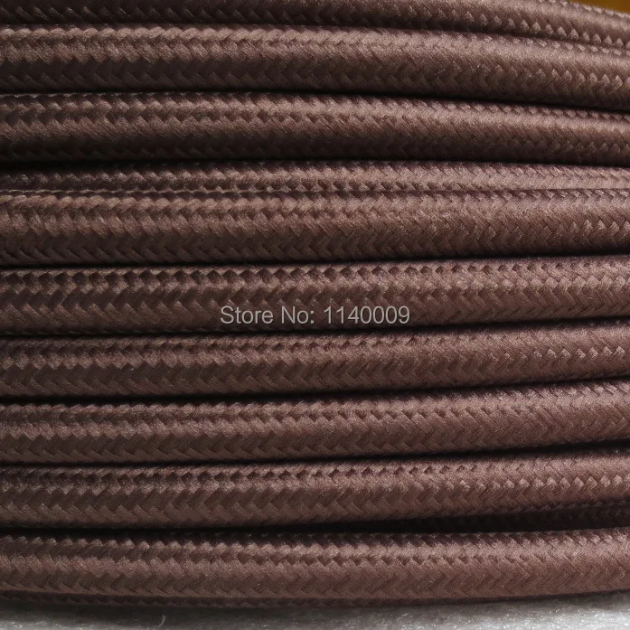 Brown color 3 core 0.75mm2 Edison lamp wire color braided electrical