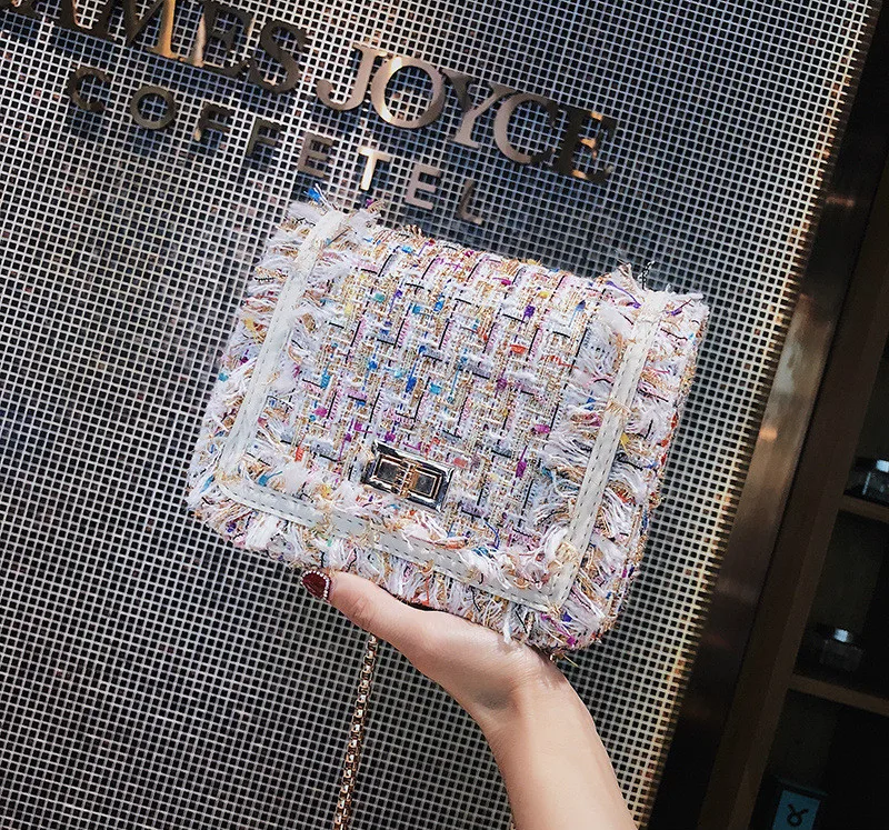 

Wool chic chain bag autumn new women's bag all match mini shoulder Messenger bag small bag