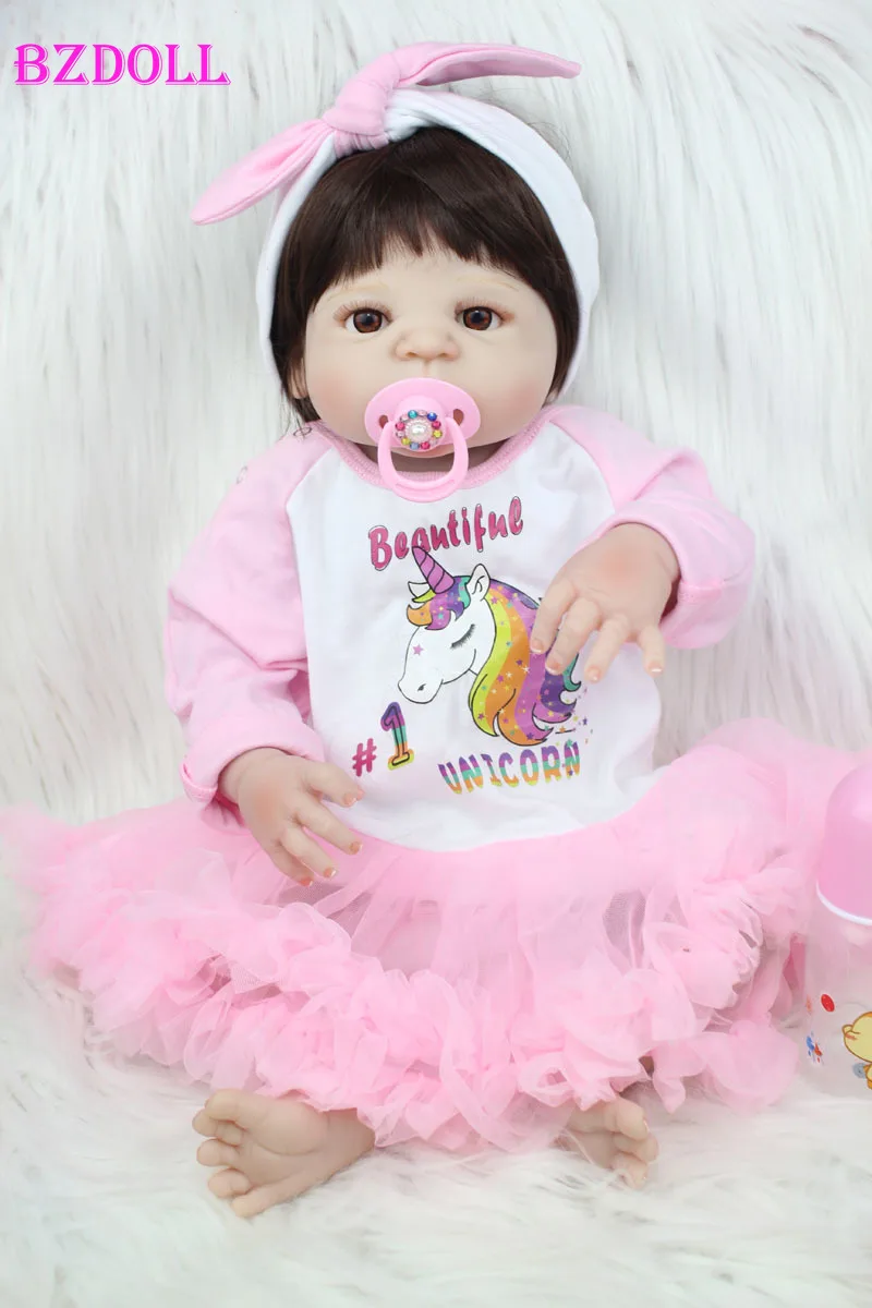 55 см силиконовый Reborn Baby Girl Toy 22 дюйма Новорожденный ребенок принцесса малыш кукла