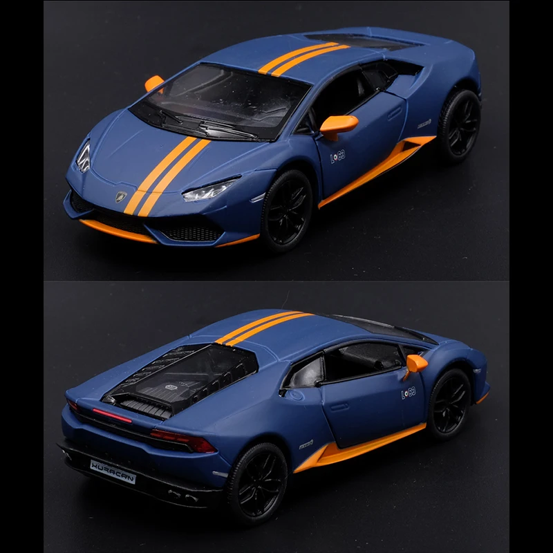 Kinsmart, 1:36, Huracan, LP610-4, AV10, спортивный автомобиль, литая под давлением, модель автомобиля, игрушка с откидной спинкой для детей, подарки, коллекция игрушек