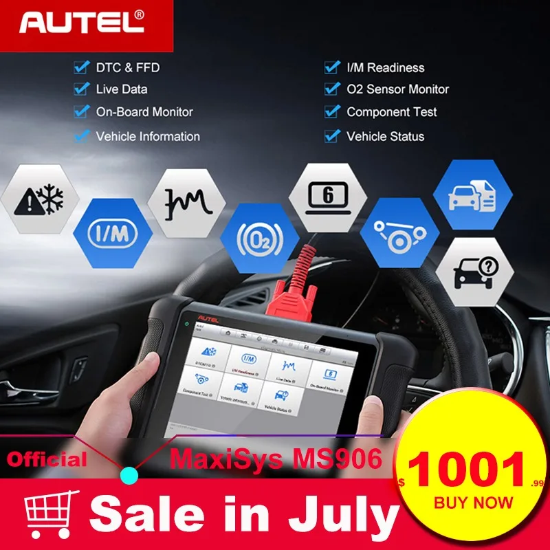 

Autel MaxiSys MS906 OBD2 Scanner Automotive Diagnostic tool MS 906 key programming code reader OEM tools key coding