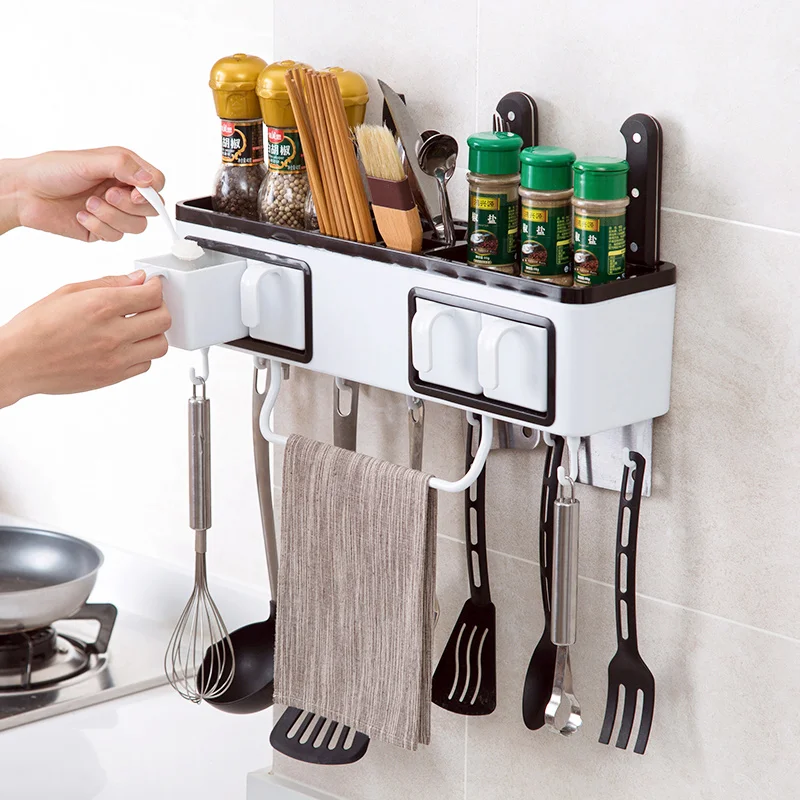 Wall mounted seasoning jar seasoning bottle rack set Kitchen seasoning