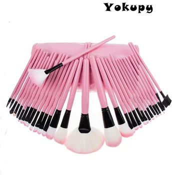 

32pc Makeup Brushes Set Pro Cosmetic Brush Eyebrow Foundation Shadows Eyeliner Lip Kabuki Make Up Tools Kits & Pouch Bag