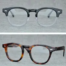 LKK качественные ацетатные винтажные очки против близорукости в оправе, традиционная Толстая оправа, ручные круглые очки для мужчин и женщин, оправа для очков