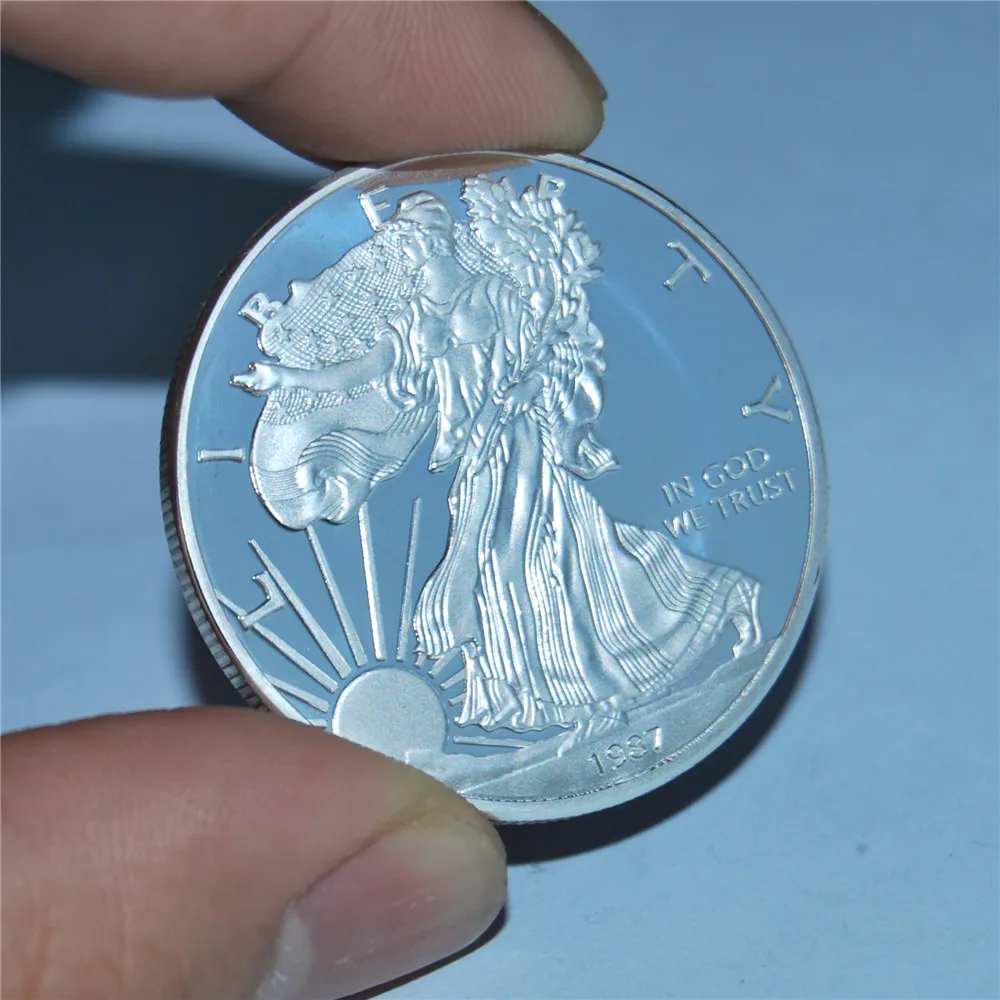 

1987 $1 American Eagle Silver Dollar Coin 1 Oz 999 Fine BU Jackpot Enterprises 50pcs/lot Free Shipping