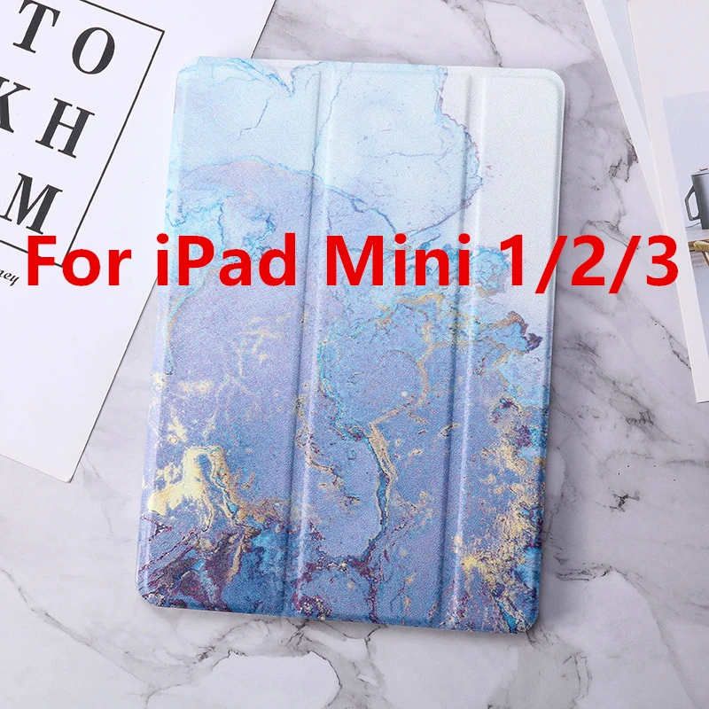 For iPad Air 1 2 Case Marble Pattern Silicon Cover for iPad 9.7 Pro 10.5 Mini 2/3/4/5 Air 10.5 Smart Funda A1893 - Цвет: Blue 123