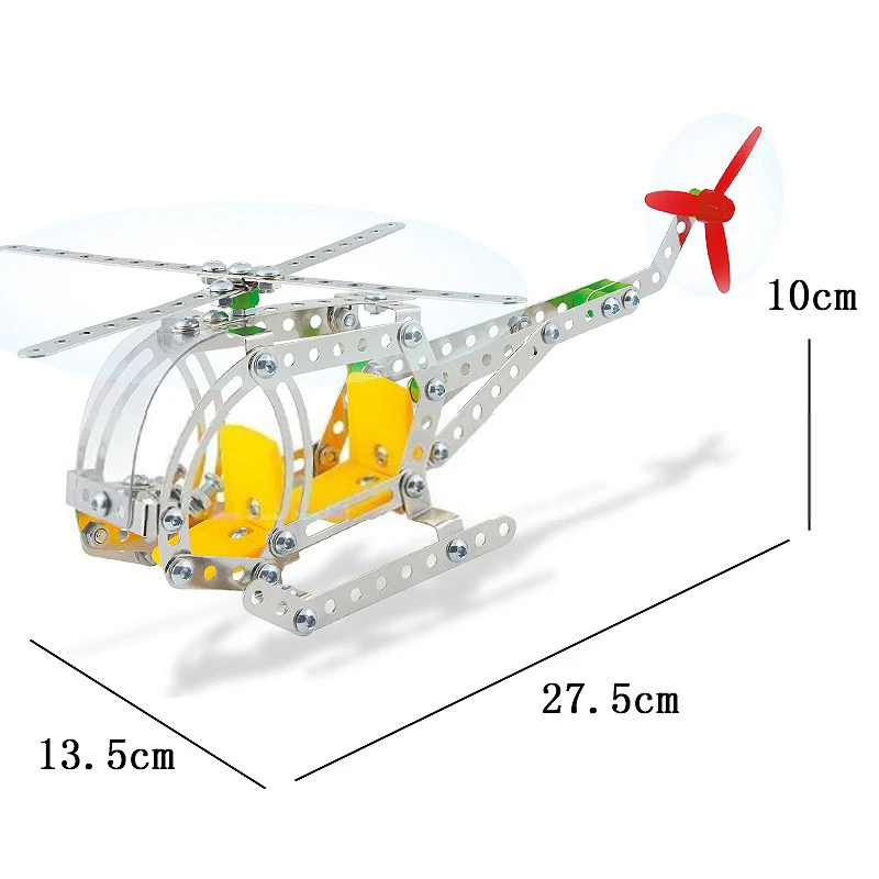 

DIY usage Alloy assembled building blocks toys helicopter model 154pcs
