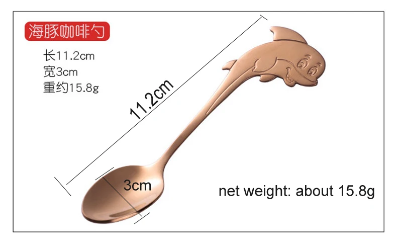 Прекрасный Дельфин кофейная ложка висит на чашке FDA нержавеющая сталь чайная ложка десерт напиток ложки для помешивания кухонные столовые приборы гаджет