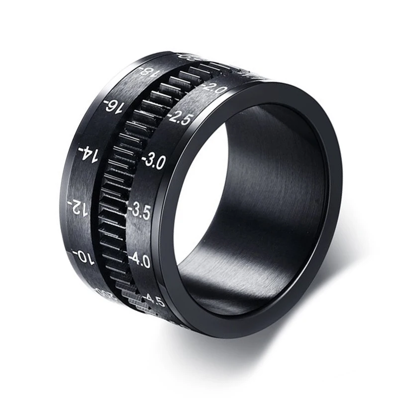 12mm Big Men's Ring Stainless Steel SLR Camera Lens Ring