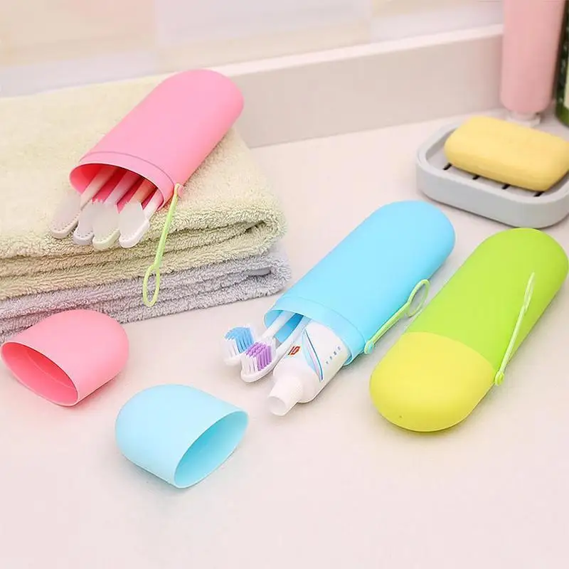 Portable Toothbrush Holder Case Candy Colors Travel Toothpaste Protect Box