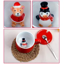 Christmas Cup Mug 3D Animal Ceramics Cute Cartoon For Coffee Milk Tea Home Office TT-best