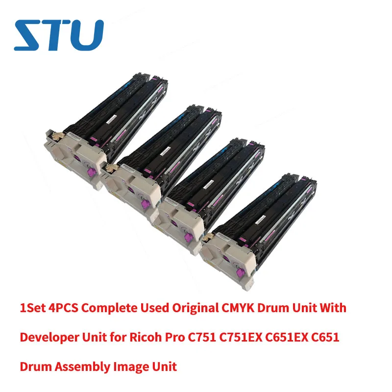 1Set 4PCS Complete Used Original CMYK Drum Unit With Developer Unit for Ricoh Pro C751 C751EX C651EX C651 Image Unit