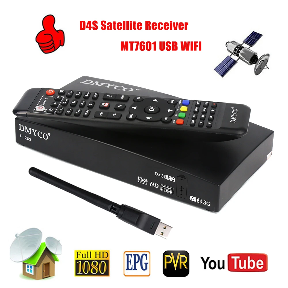 Genuine HD DVB S2 Satellite font b Receiver b font D4S PRO Receptor FTA Satellite