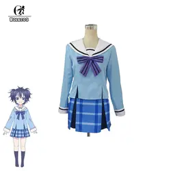ROLECOS 2018 Новый японский аниме счастливой сахарной жизни Косплей Костюм Koube Shio синий школьный стиль форма для девочек косплей одежда