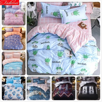 

Soft Cotton 3pcs/4pcs Bedding Set Autumn Winter Bed Linens Kids Child Bedspreads Single Twin Queen King Size Duvet Cover 180x220