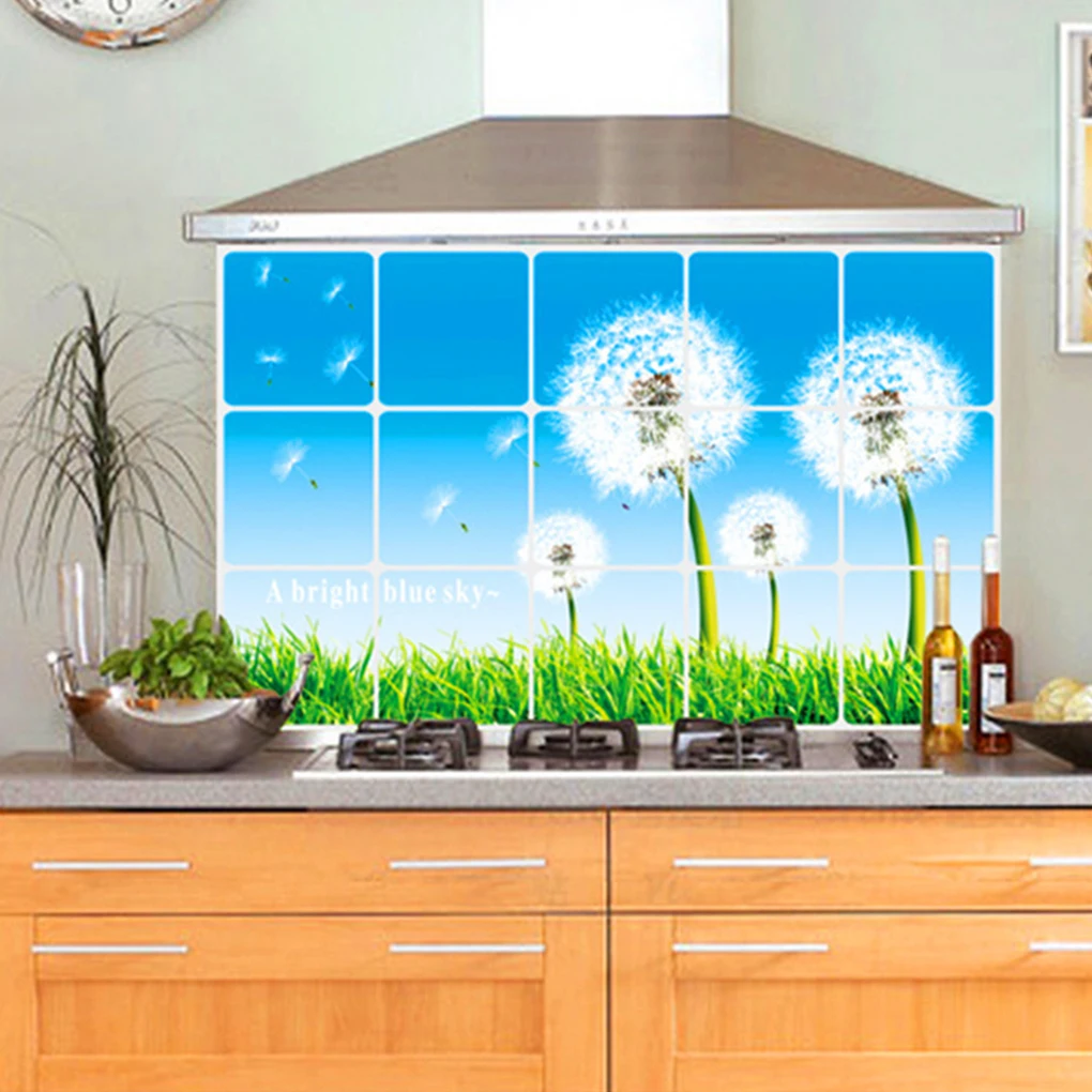Kitchen Water Oil Proof Sticker Papers Decals Practical Kitchen Wall Aluminum Sticker