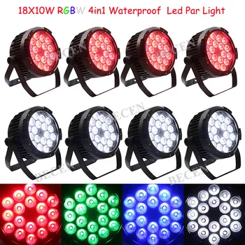 

8pcs/LOT BECEN IP65 18X10W RGBW Led par can light IP65 4IN1 OUTDOOR led par dj stage lights