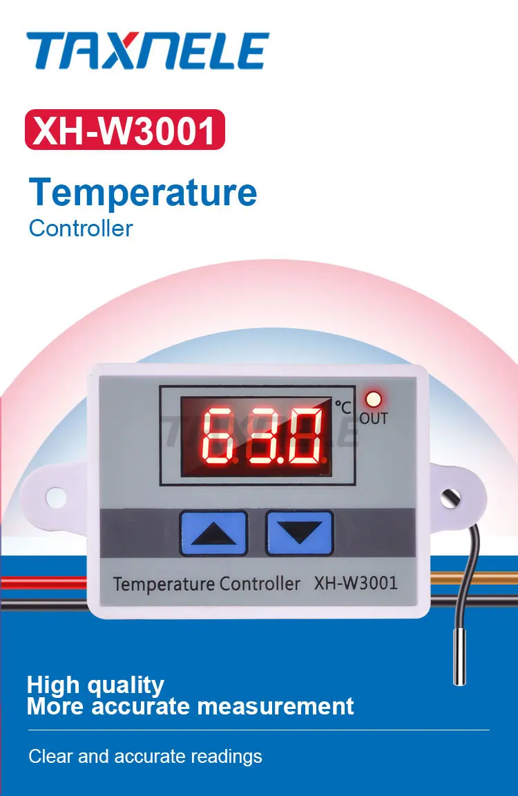 XH-W3001 W3001 контроллер температуры цифровой микрокомпьютерный термостат переключатель Термометр Зонд Max 10A терморегулятор