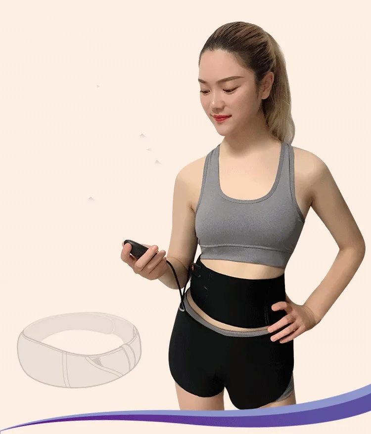 

Inteligent Rechargeable Muscle stimulator slimming massage belt Female EMS abdominal belt with 7trainning modes ABS belt