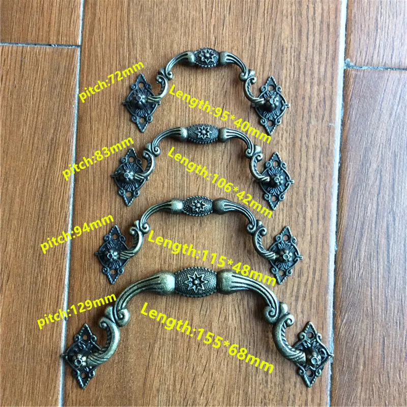 

10Pcs Box Holder,Suitcase Holder,Flower Star Handle,Arch Handles Knobs Furniture Hardware Bronze Tone