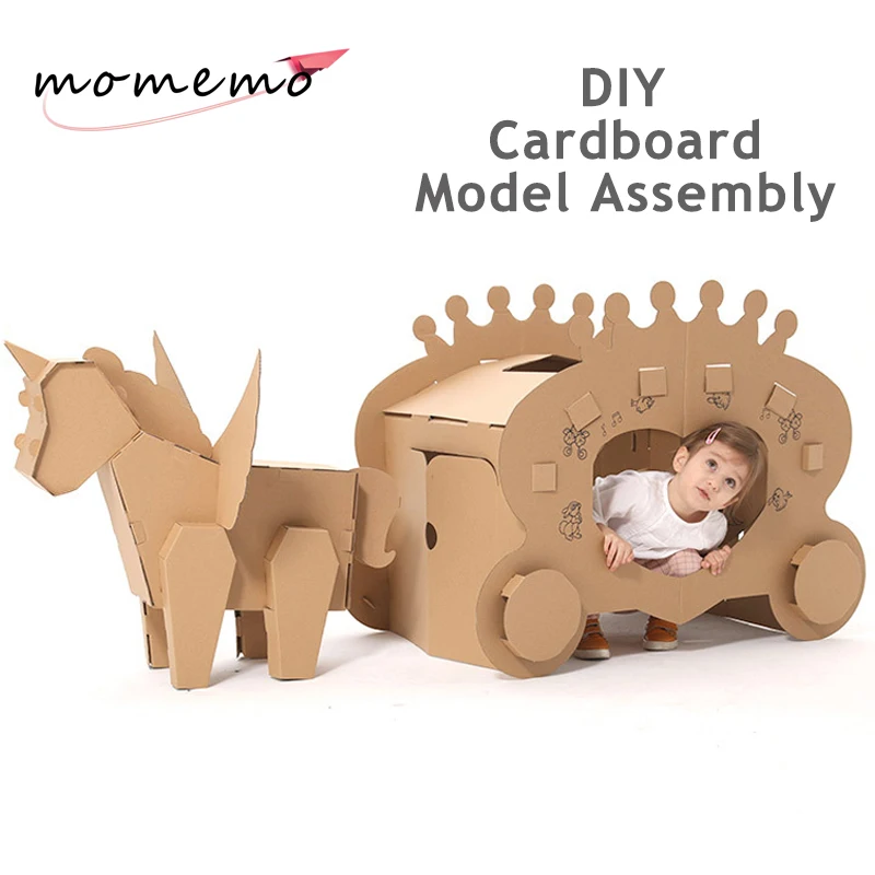 

MOMEMO Creative DIY Toys Unicorn Princess Carriage Model Assembly Model Building Kits Assembly Toy Birthday Christmas Gift
