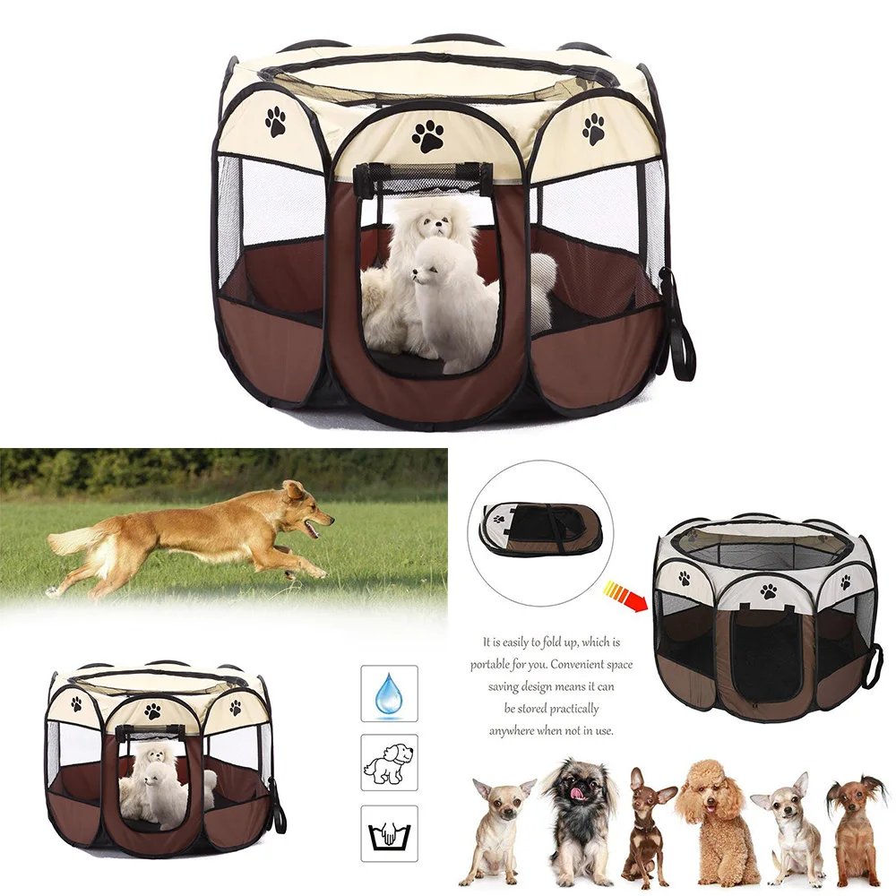 

Konesky Dog House Pet Tent Folding Octagonal Pet Fence Oxford Cloth Outdoor Pet Cat Dog Cage For Cats Dog Kennel Supply 1pc