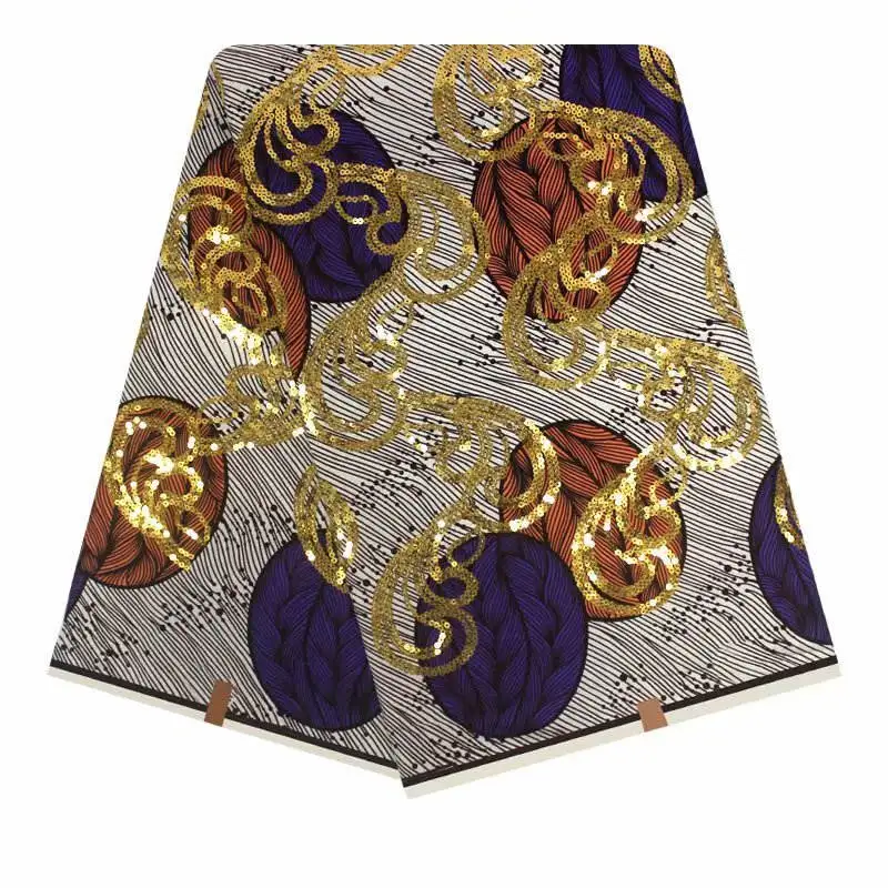 

Wholesale price! 2019 Hot Selling 100%cotton african sequins wax cloth hollandais wax african dutch wax 6yards/pcs ! P50639