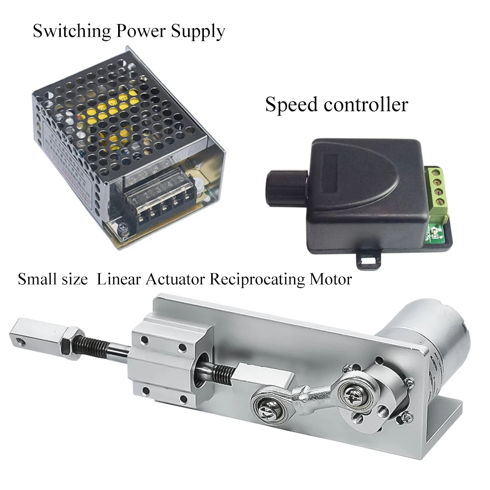 

Small DIY Design Reciprocating Cycle Linear Actuator 12V 24 Volt Stroke 12 16 20mm Switching Power Supply + Speed Controller