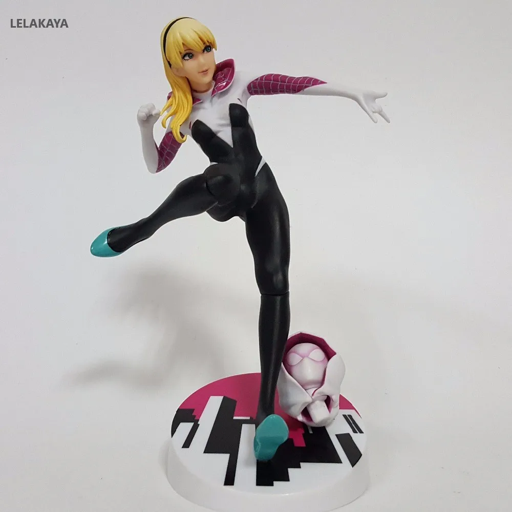 

22cm Gwen Stacy Spider-Gwen Female Beautiful Gwendolyn Maxine Spiderman Model Collection CHN Ver Action Figure Doll 1/7 Scale