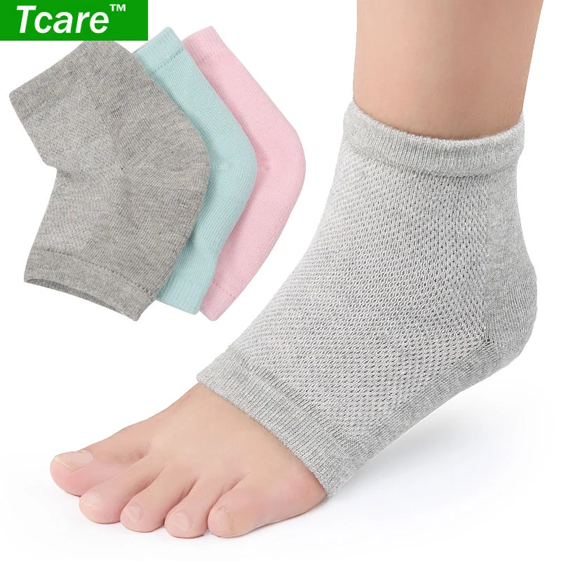 

1Pair Soft Gel Heel Socks Ventilate Open Toe Socks 4 Pairs for Dry Hard Cracked Skin Moisturizing Day Night Care Skin