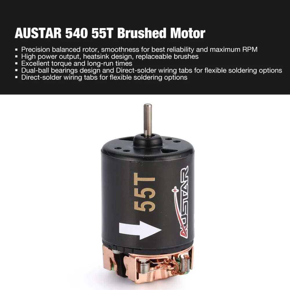 

AUSTAR 540 55T Brushed Motor for 1/10 Axial SCX10 RC4WD D90 Crawler Climbing RC Remote Control Car Model Spare Parts