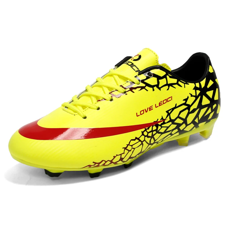 Image 2016 Football Shoes Spikes Men Yellow Soccer Spikes Boys Athletic Football Cleats Kdis Youth Cleats Football White Soccer Shoes