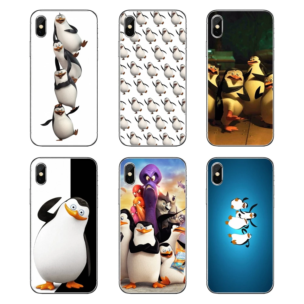 For Samsung Galaxy A5 A6 A7 A8 A9 J4 J5 J7 J8 2017 2018 Plus Prime Penguins of Madagascar Movie Poster Transparent Soft Bag Case |