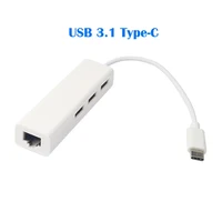 Multiple 3 Ports Hub USB3.1 Type-C USB-C to RJ45 Ethernet LAN Adapter For Notebook MacBook Wholesale