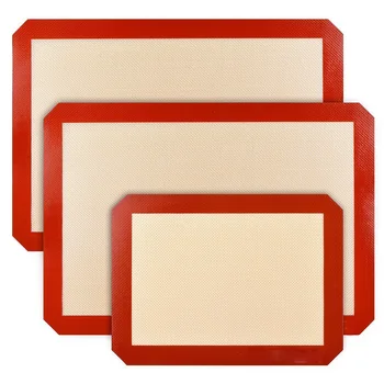 

Feiqiong 3Pcs Silicone Baking Mat Nonstick Half Sheet Liner for Bake Rolling Mat Cookie Food Baking Supplies Kitchen Accessories