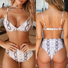 Miyouj Sexy Leopard Bikini High Waist Push Up Swimsuit Female Print Swimwear Yellow Bathing Suit Women biquini Floral Bikini Set