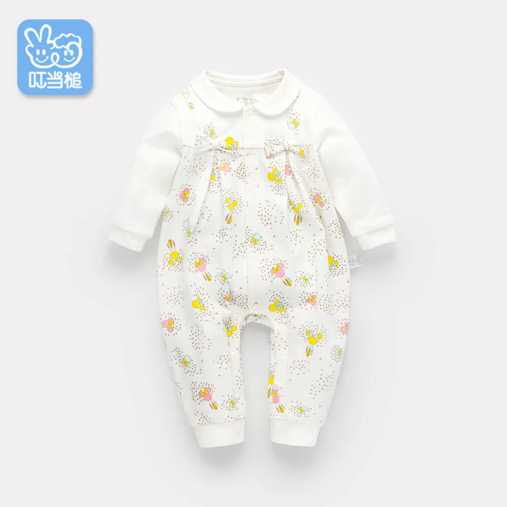 

Dinstry 2018 Newborn baby girl spring and autumn Cotton printing Romper
