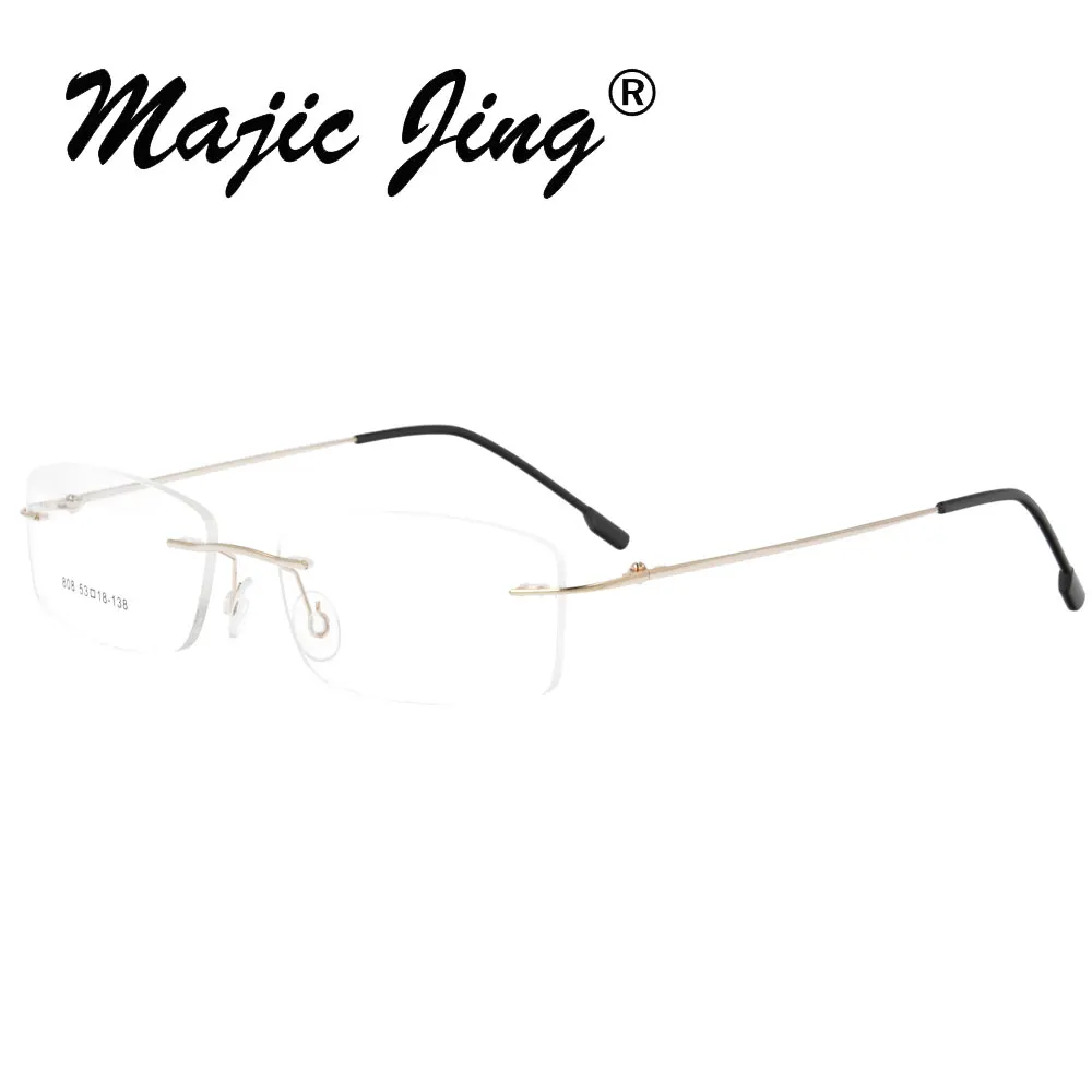 Оптические Очки Magic Jing без оправы металлические петли с памятью 50 шт./лот 808|frame