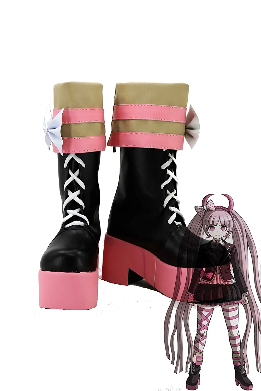 New! Danganronpa PU Cosplay shoes boots Custom-made Unisex