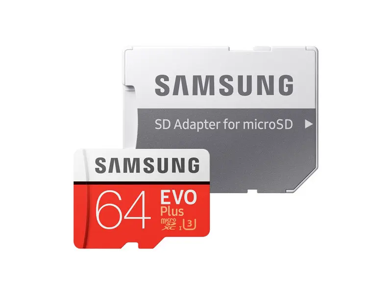 Карта памяти MicroSD SAMSUNG EVO Plus Micro SD карты памяти 64 ГБ microSDXC U3 C10 UHS-I 100 МБ/с. Разъем для карты TF 4 к HD с адаптером и USB 3,0 кард-ридер - Емкость: 64GB with Adapter