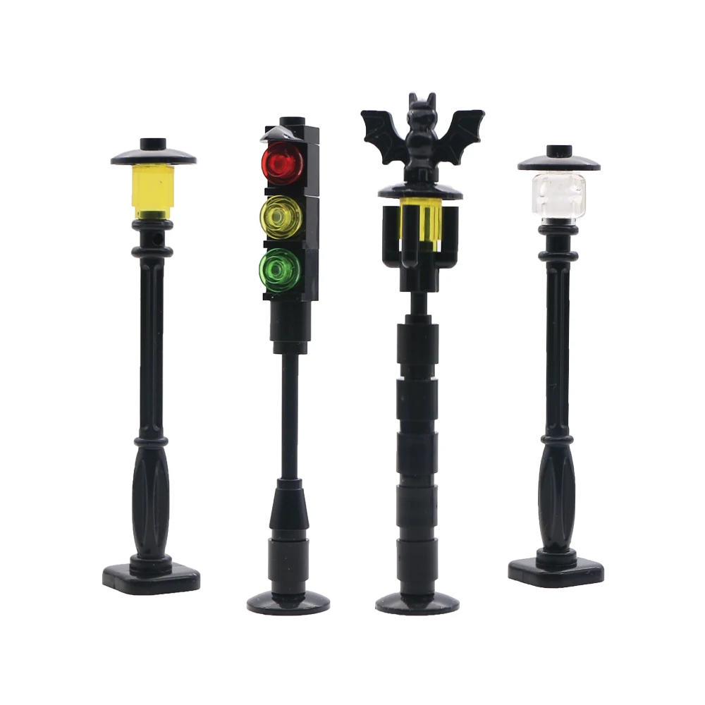 

City Street Light Buildings Blocks Lamp Post Traffic Light Road Park MOC Accessories Building Bricks Toys Compatible LegoINGlys