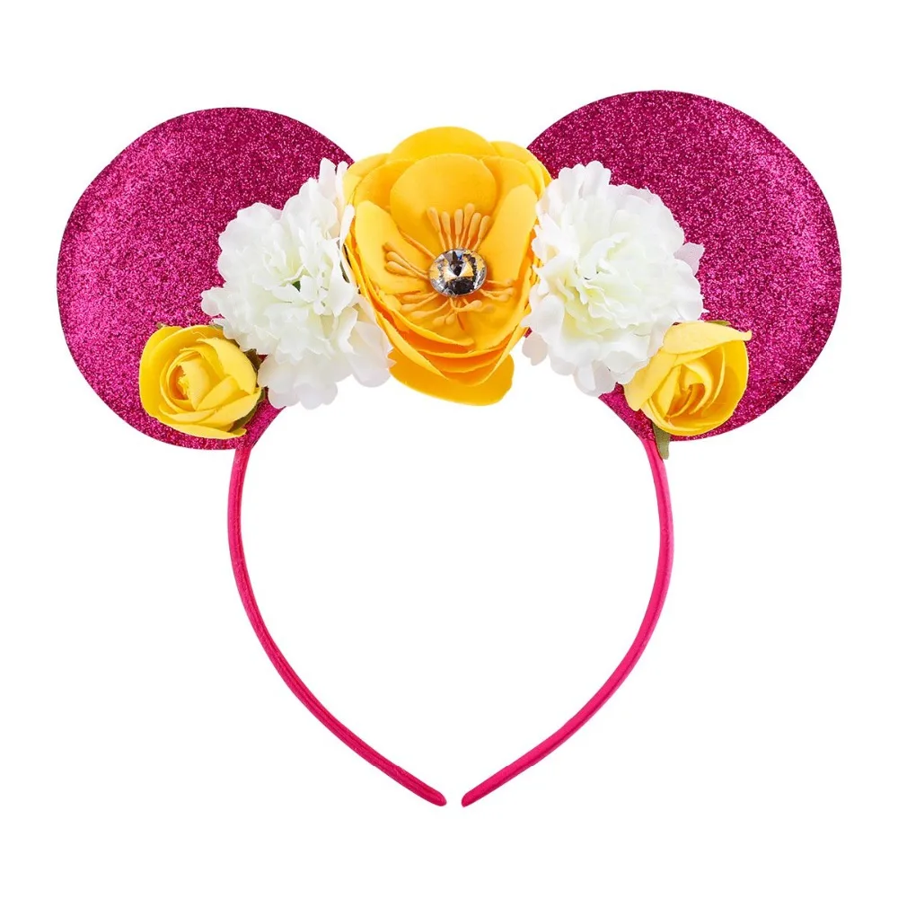 

Cute Flower Minnie Mouse Ears Hairband baby headband baby girl hair accessories bebes acessorios haarband baby