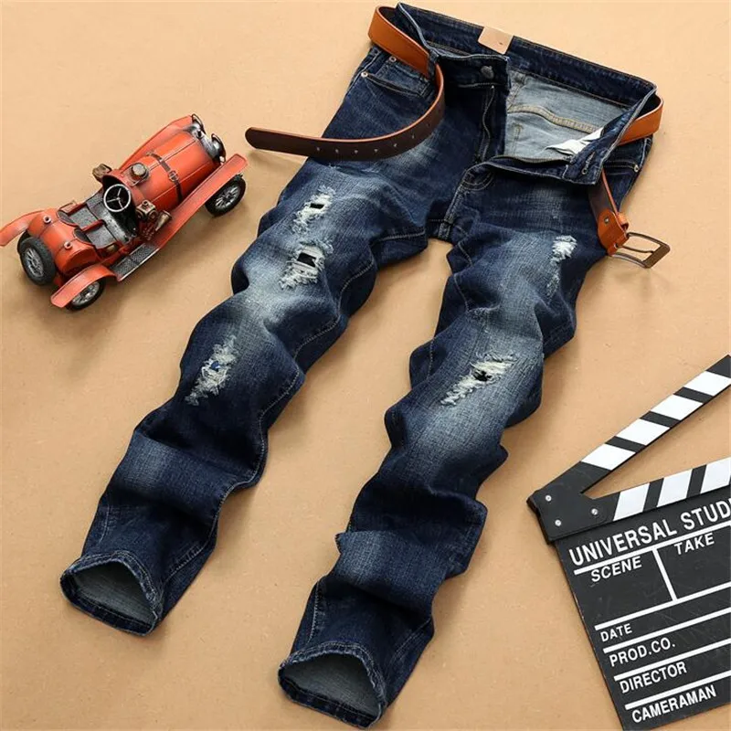 

New autumn and winter European and American style stretch beggars men jeans, high quality men's casual fashion jeans hole